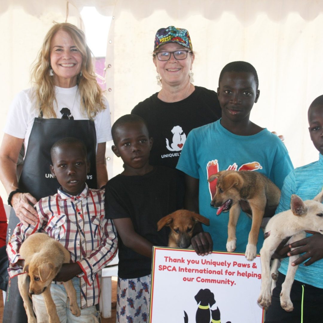meg & sue with young pet guardians at the naguru clinic 2024